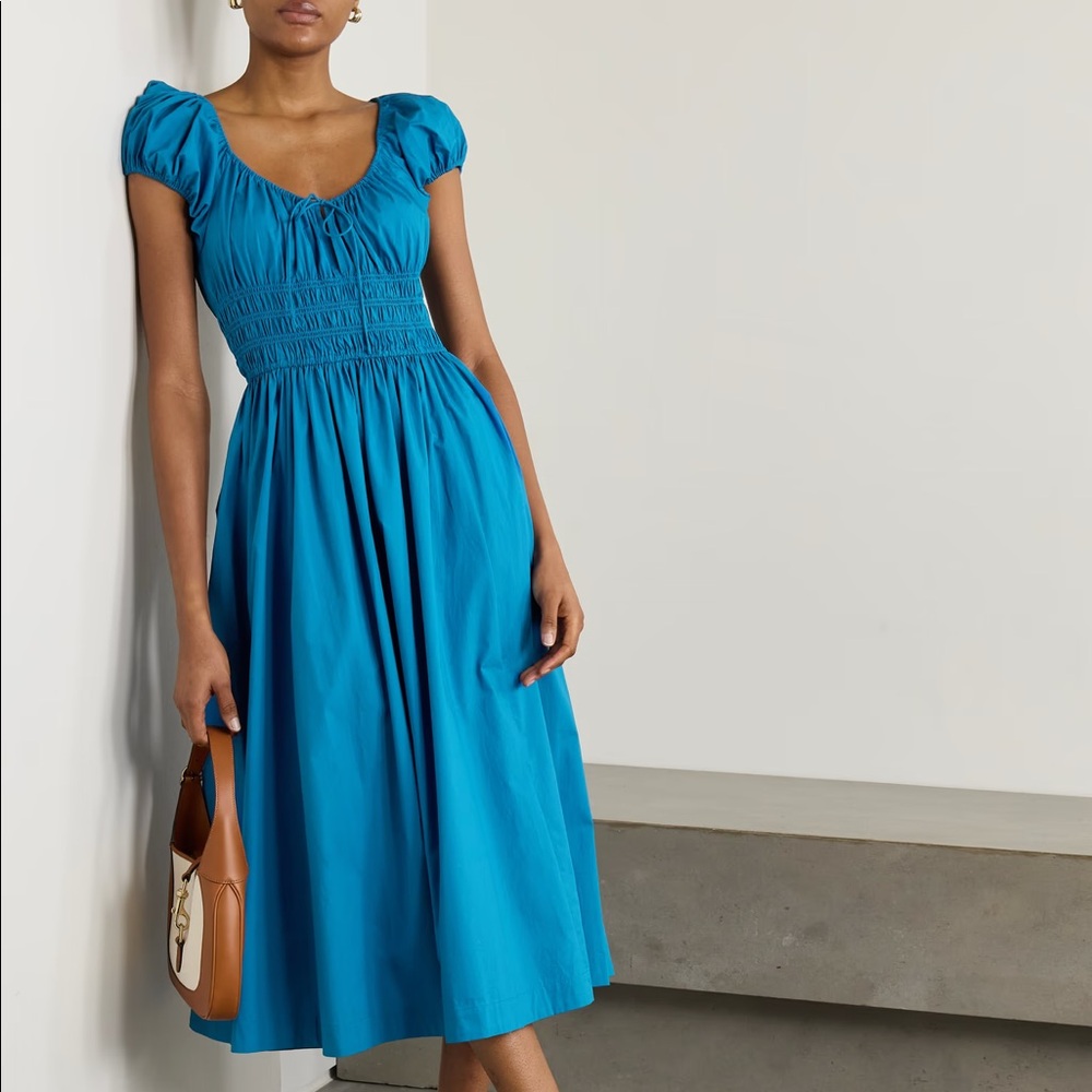 DÔEN Quinn tie dress cobalt small